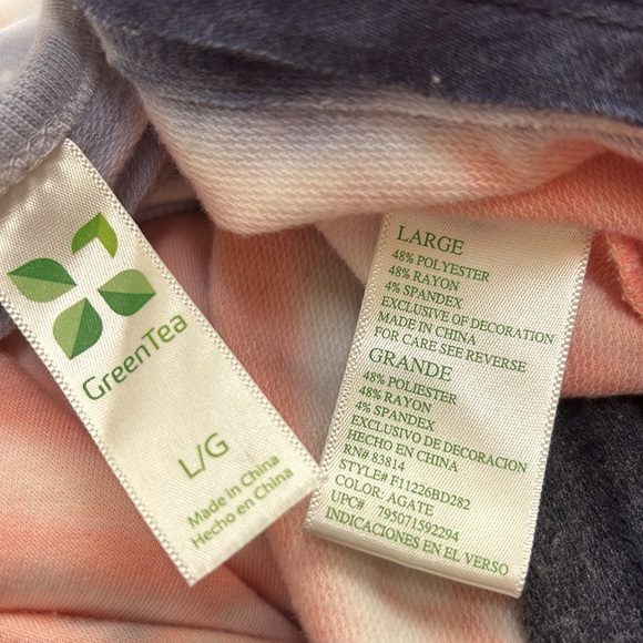 Green Tea Womens Size L Long Sleeve Tie Dye Shirt. so Soft. Pink & Blue. - Picture 11 of 11